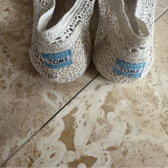 Womens TOMS Alpargata Crochet Slip-On Casual Shoe - Cream Size 9.5 - Picture 5 of 10